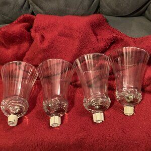VTG 1970's Home Interior Fluted Clear Glass Votive Cups/Candle Holders (4)-GUC